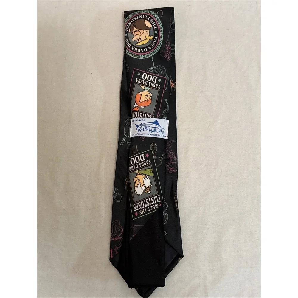 Ralph Marlin The Flintstones Mens Tie Lot Of 2 Fred Barney Dino Pebbles Wilma